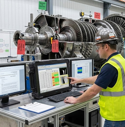 Engineer Looking Over Turbine Repair