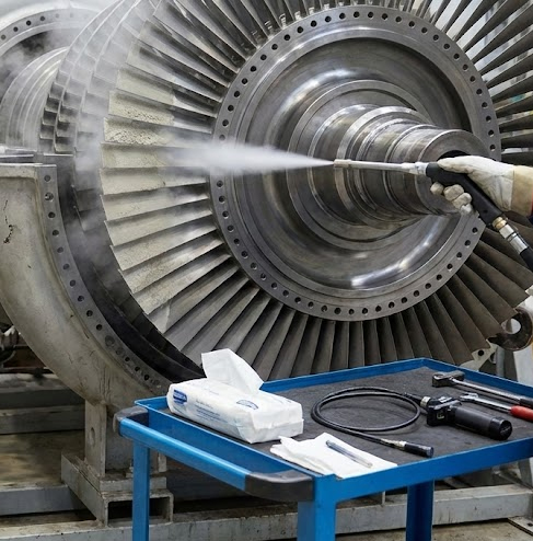Steam Cleaning a Turbine