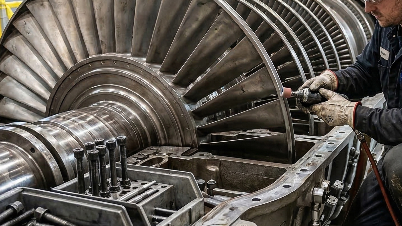Blade blending on industrial turbine